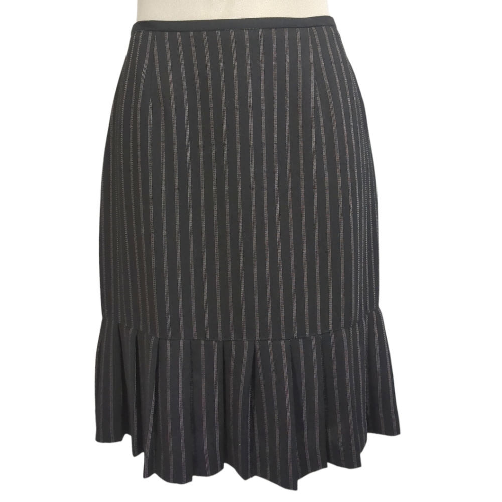 1CONRADC Collection Black and Pink Strips Skirt Size 6